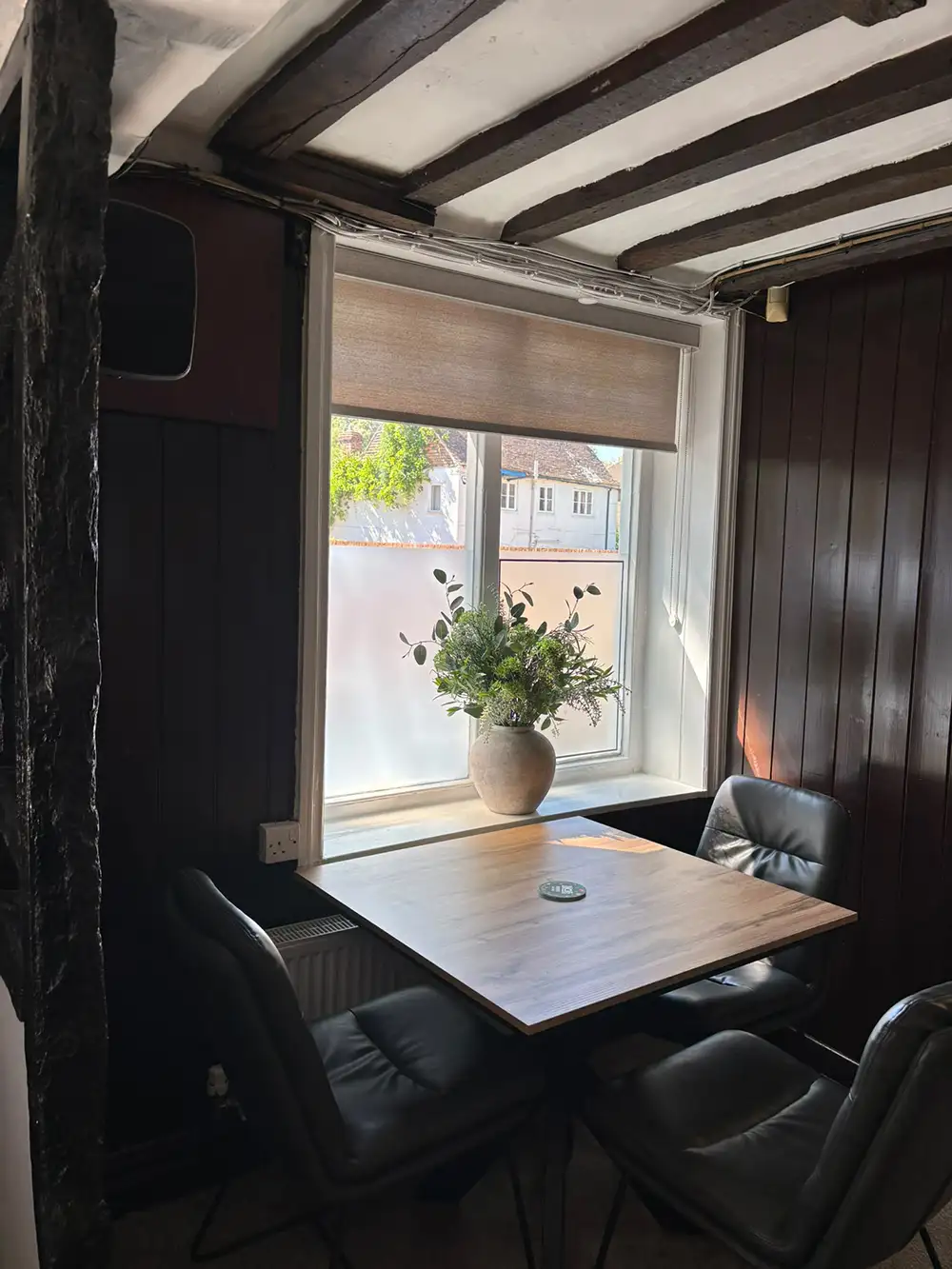 large windows with roller blinds installed at The Blacksmiths Arms, in Willesborough Kent.